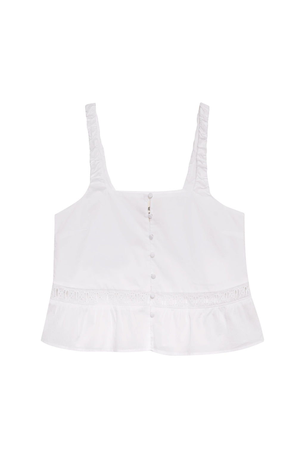 Airy Poplin Buttoned Top - White