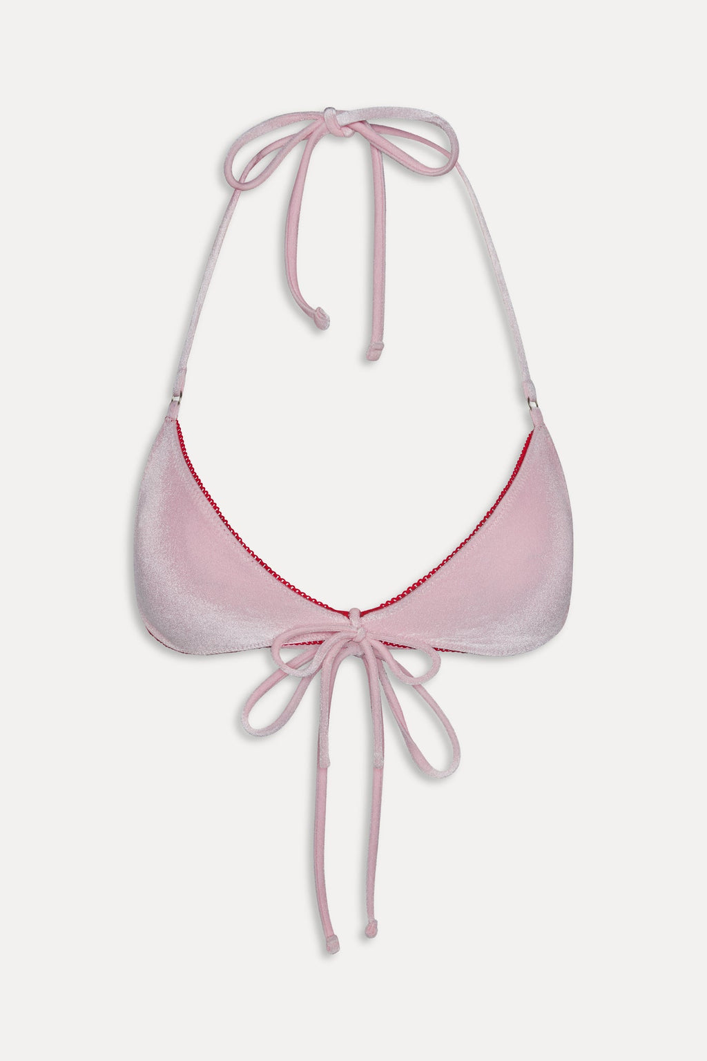 Amore Skimpy Velvet Bikini Top - Velvet Rose