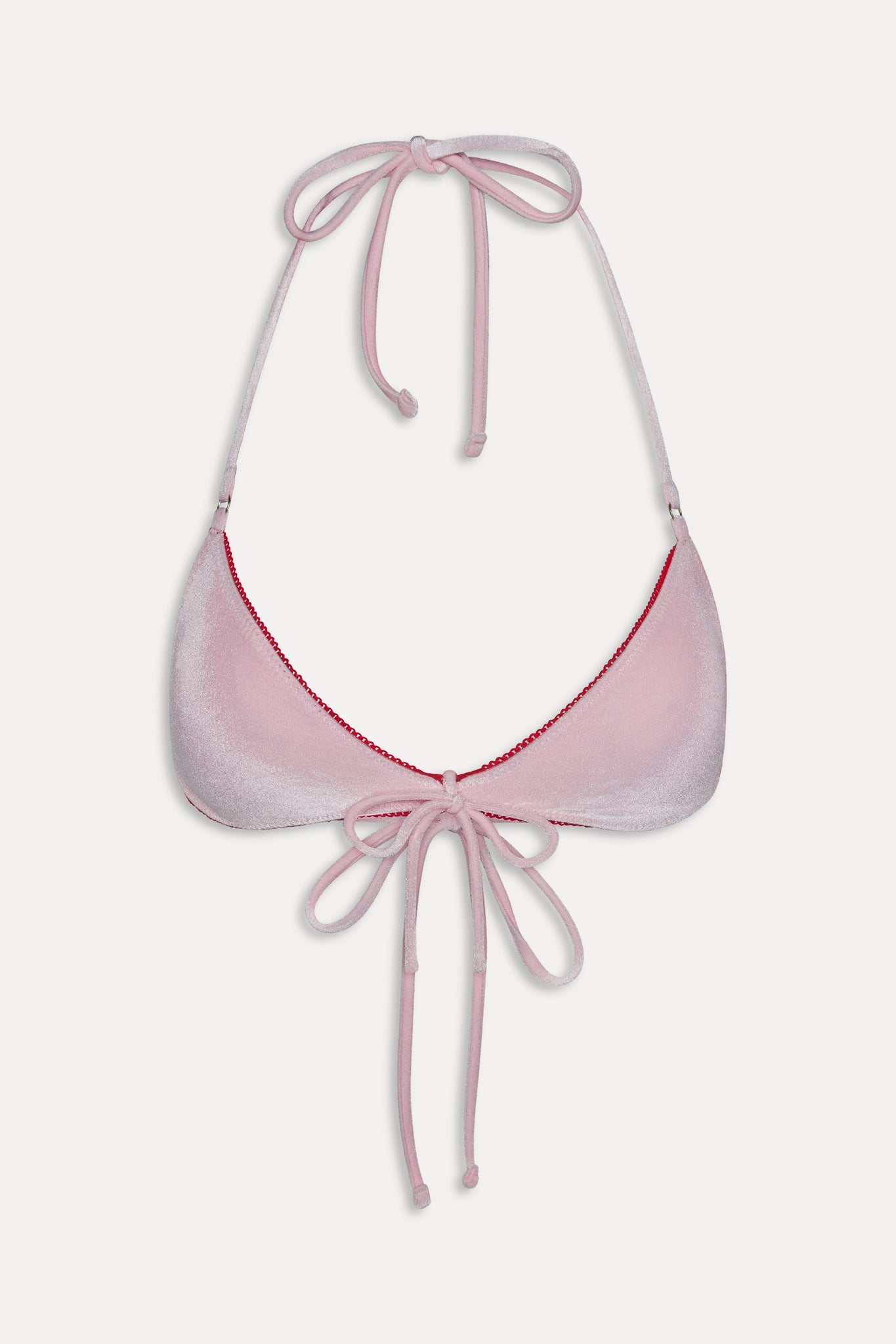 Amore Skimpy Velvet Bikini Top - Velvet Rose