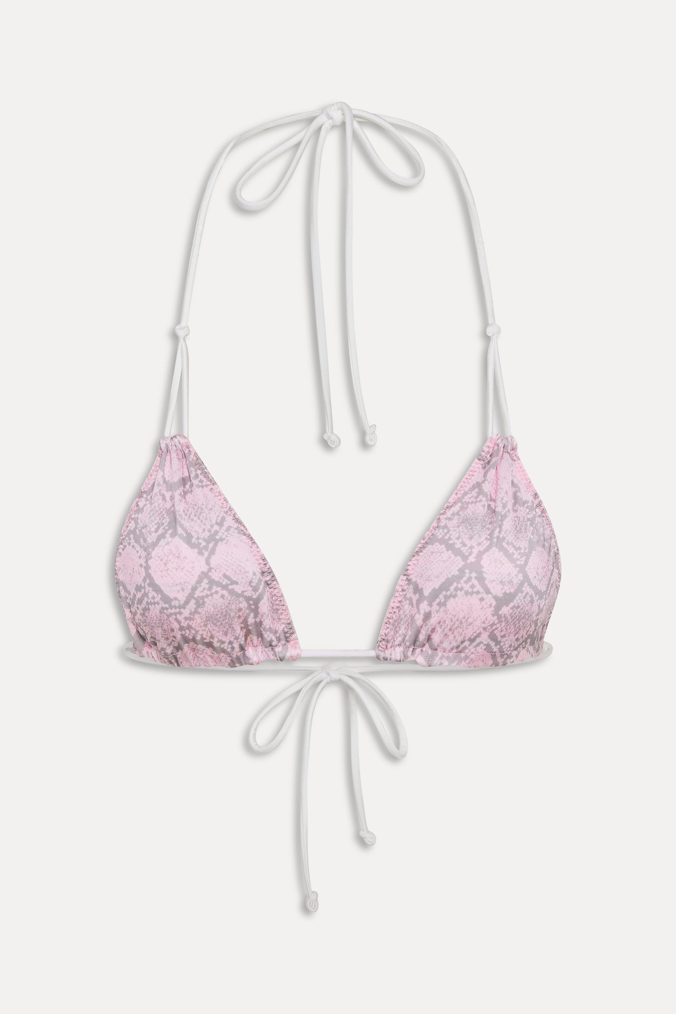 Ari Reversible Satin Bikini Top - Pink Stripe