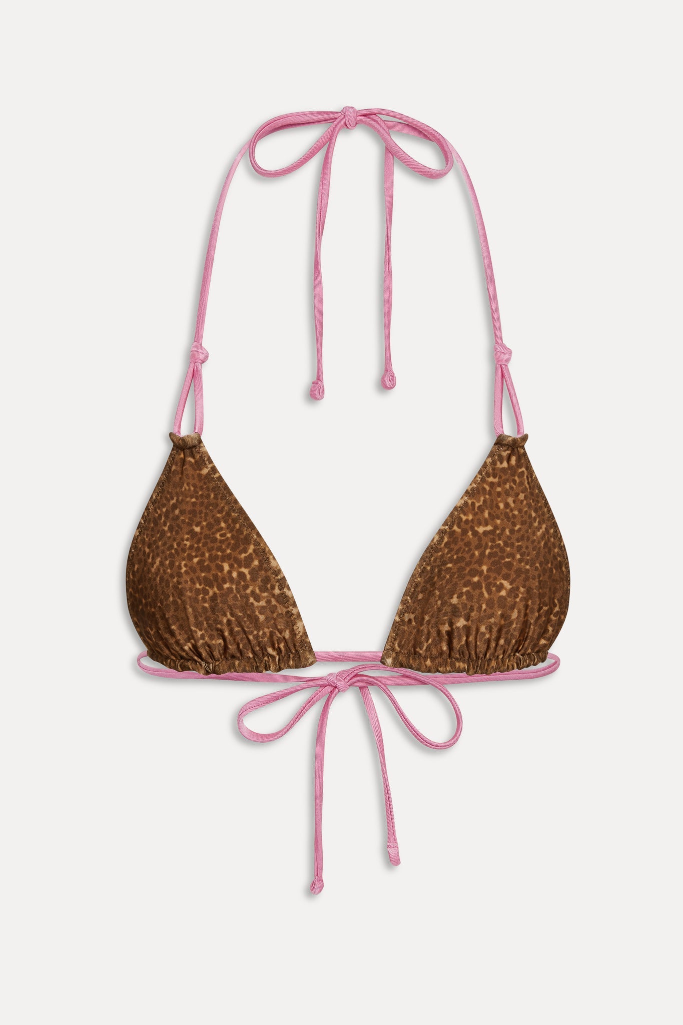 Ari Reversible Satin Bikini Top - Vintage Cheetah