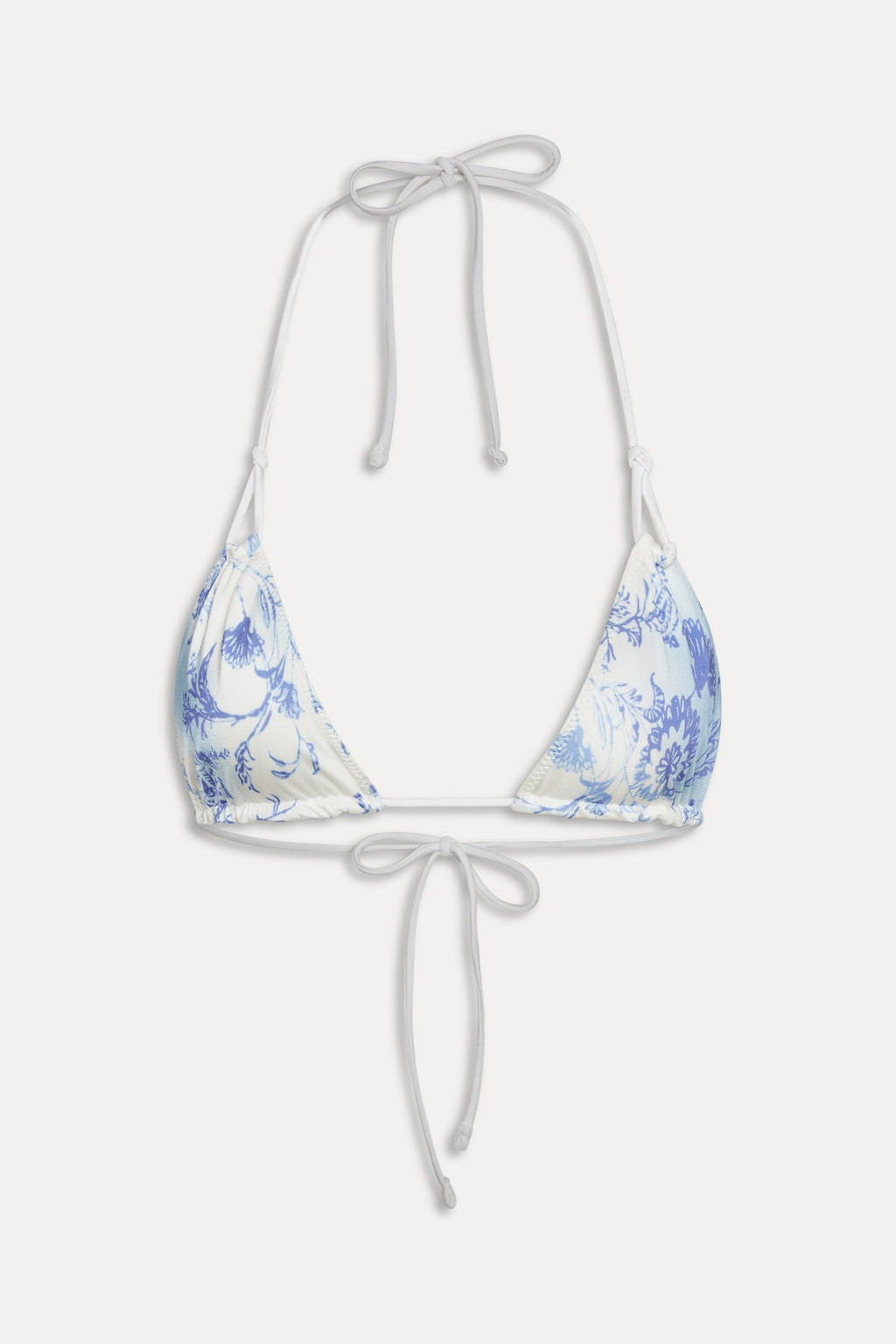 Ari Satin Triangle Bikini Top - Fleur de Bleu