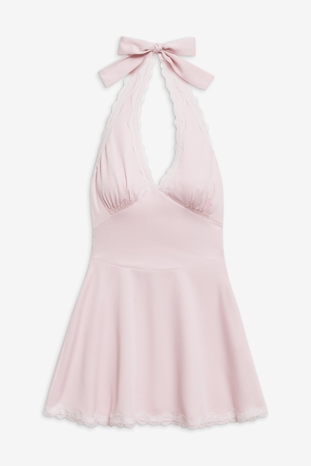 Audrey Satin Mini Dress - Pink Porcelain