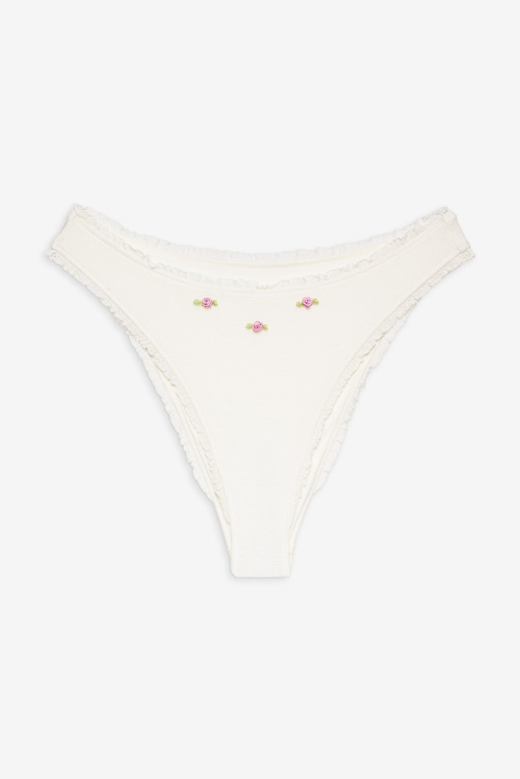 Beck High Waisted Bikini Bottom - White