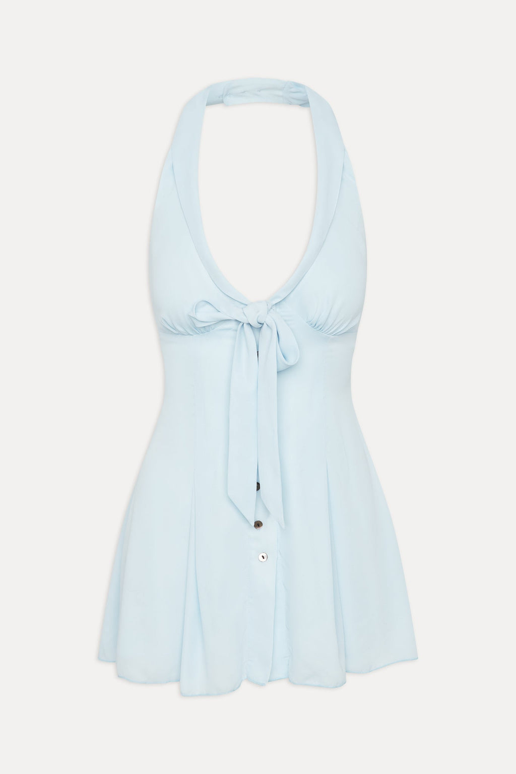 Bloom Button Up Mini Dress - Angel's Breath