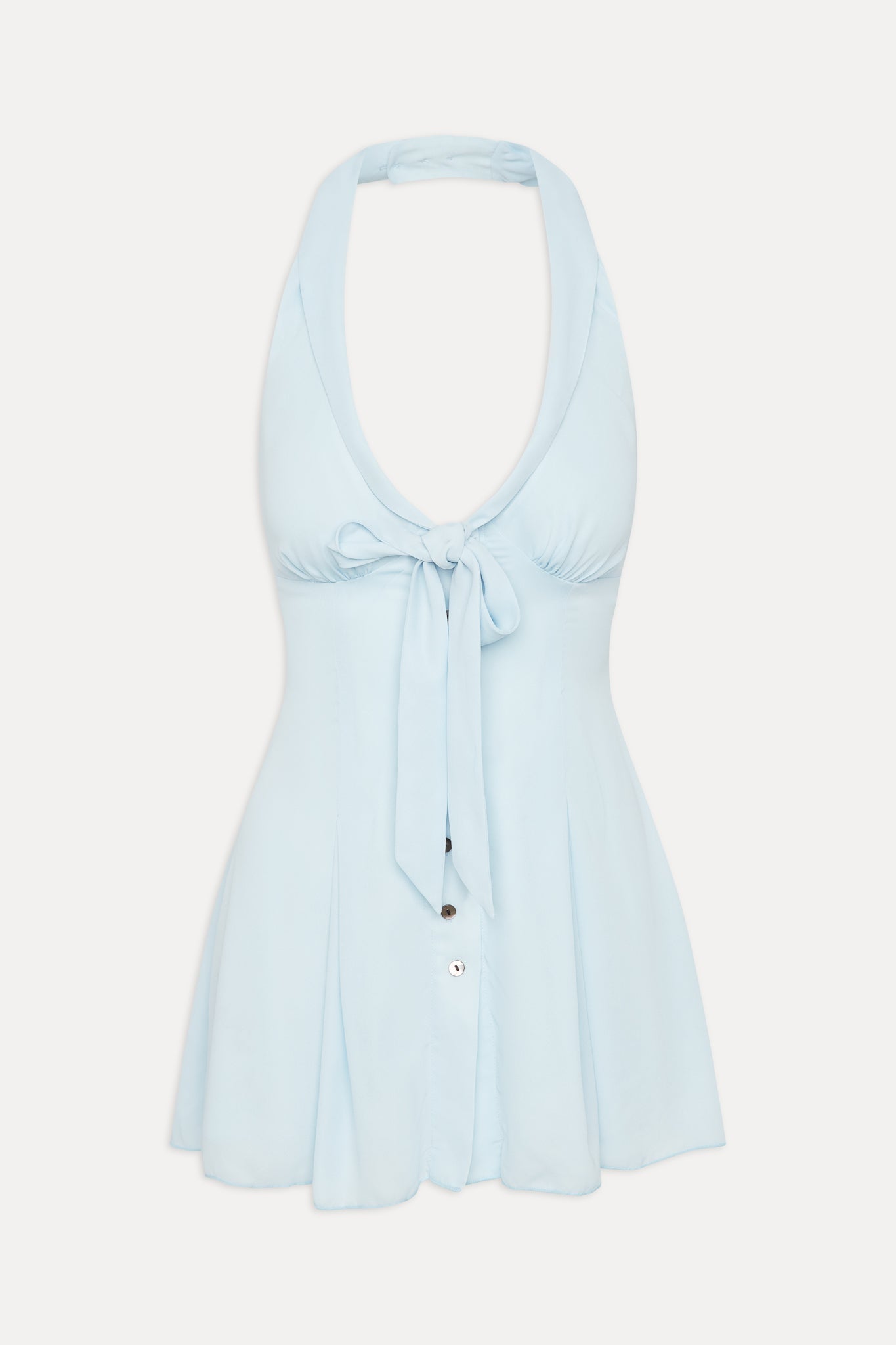 Bloom Button Up Mini Dress - Angel's Breath