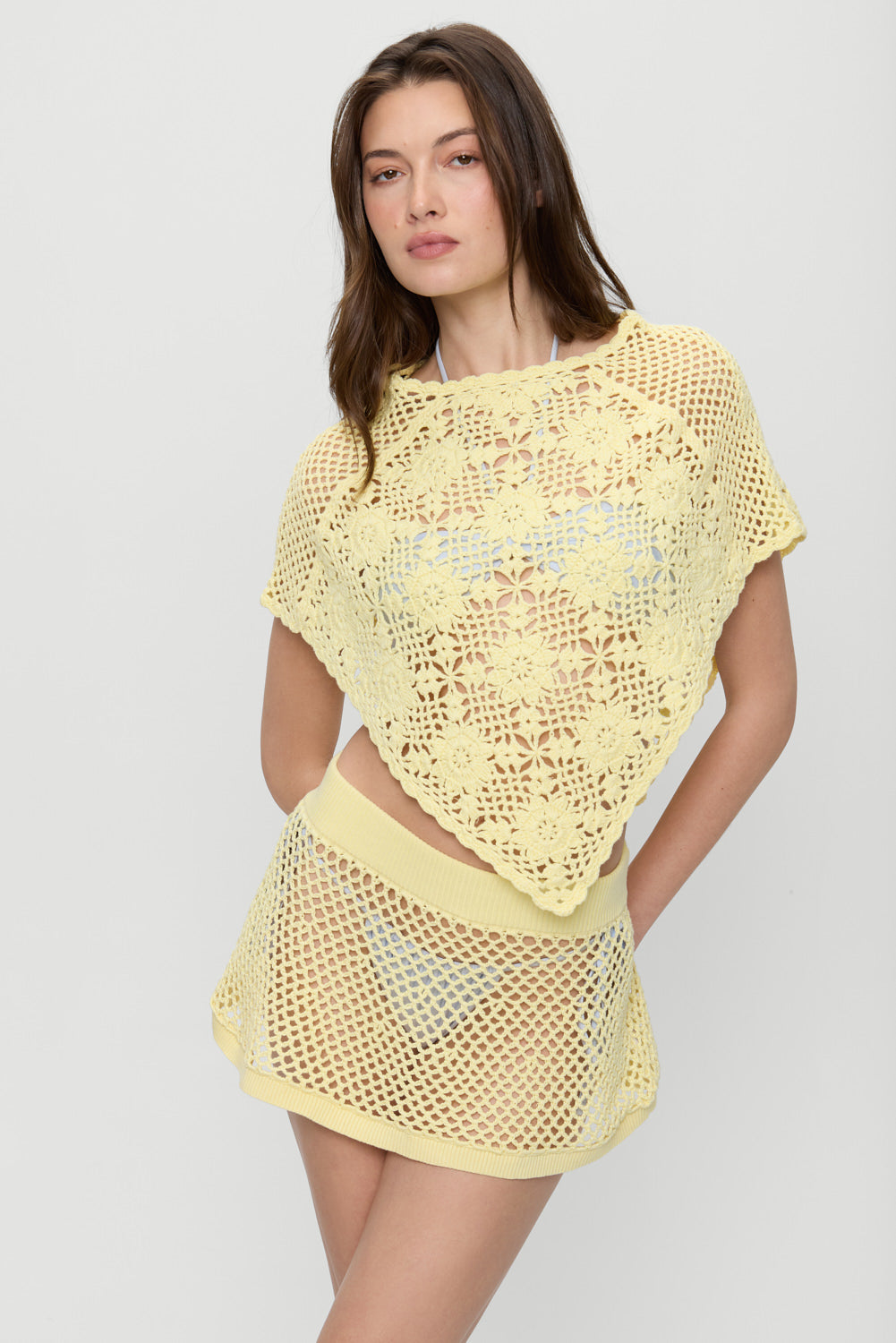 Adaline Crochet Mini Skirt - Whipped Butter