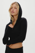 Aimee Zip Up Hoodie - Black