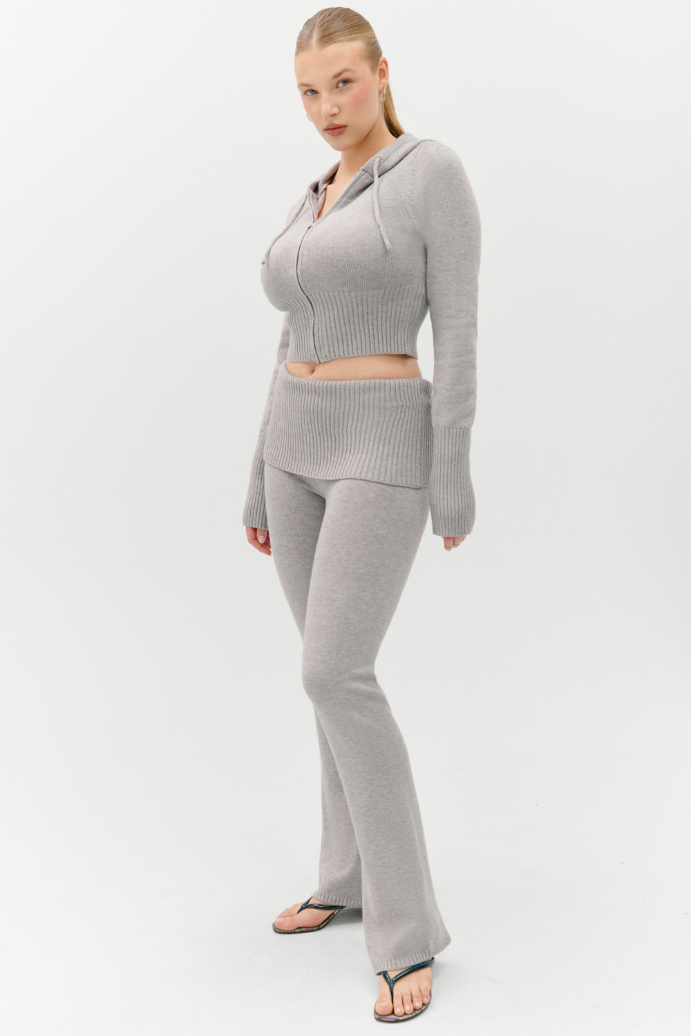 Aimee Zip Up Hoodie - Rain Cloud