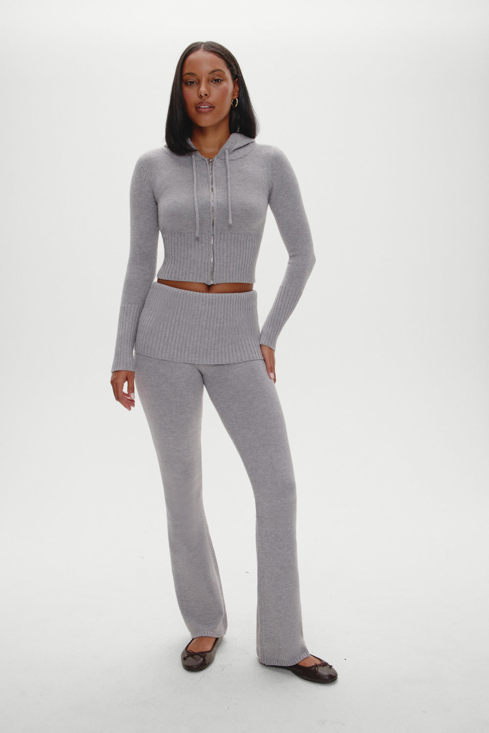 Aimee Zip Up Hoodie - Rain Cloud