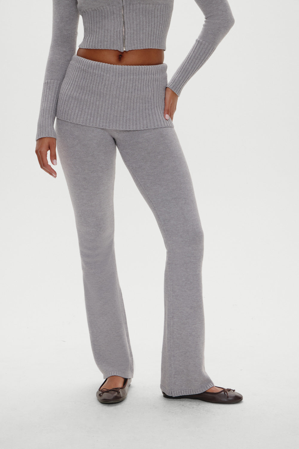 Aimee Knit Pants - Rain Cloud