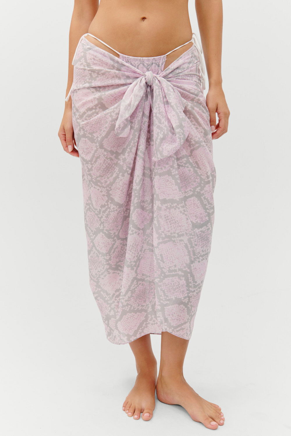 Alessia Cotton Sarong - Pink Python