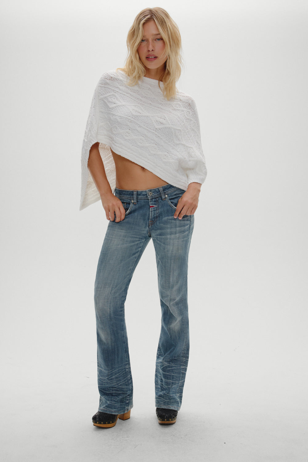 Aspen Poncho - Cloud White