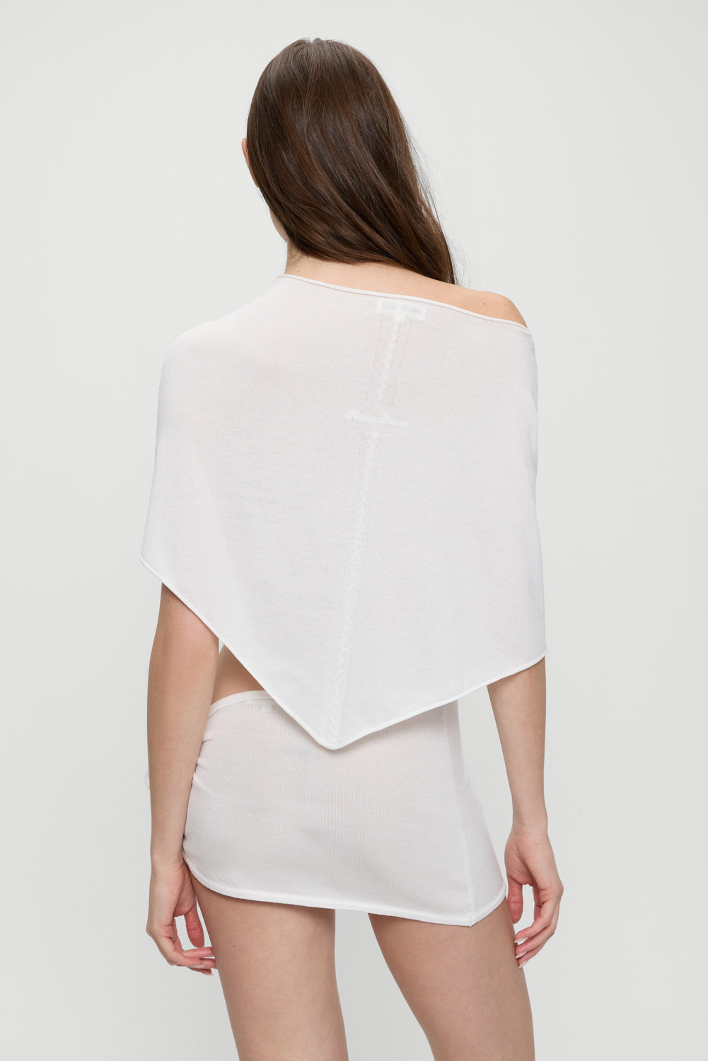 Atlas Knit Mini Skirt - White Hibiscus